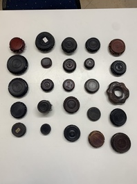 A large collection of 91 Chinese wooden stands, 19/20th C.