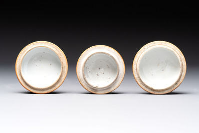 Seven Chinese famille rose capucin-brown-ground covered bowls, Qianlong