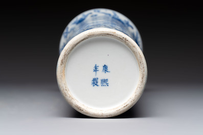 A varied collection of six Chinese blue, white, famille rose and iron-red wares, 19/20th C.