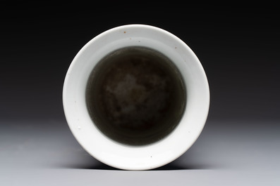 A varied collection of six Chinese blue, white, famille rose and iron-red wares, 19/20th C.