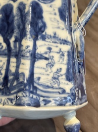 A rare Chinese blue and white 'Europa and the bull' coffeepot and cover, Kangxi