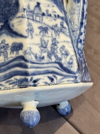 A rare Chinese blue and white 'Europa and the bull' coffeepot and cover, Kangxi