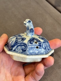 A rare Chinese blue and white 'Europa and the bull' coffeepot and cover, Kangxi
