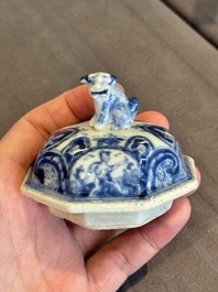 A rare Chinese blue and white 'Europa and the bull' coffeepot and cover, Kangxi