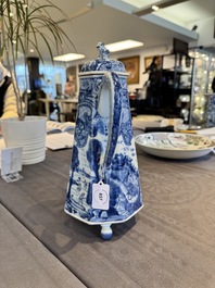 A rare Chinese blue and white 'Europa and the bull' coffeepot and cover, Kangxi