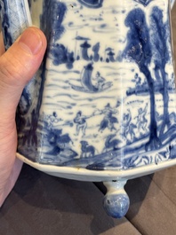 A rare Chinese blue and white 'Europa and the bull' coffeepot and cover, Kangxi