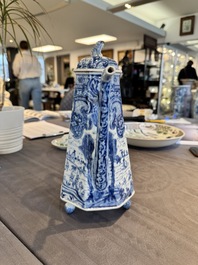 A rare Chinese blue and white 'Europa and the bull' coffeepot and cover, Kangxi