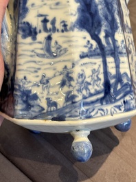 A rare Chinese blue and white 'Europa and the bull' coffeepot and cover, Kangxi