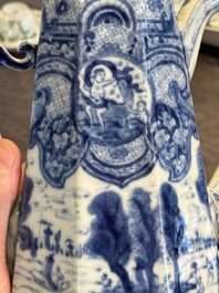 A rare Chinese blue and white 'Europa and the bull' coffeepot and cover, Kangxi
