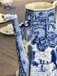 A rare Chinese blue and white 'Europa and the bull' coffeepot and cover, Kangxi