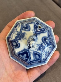 A rare Chinese blue and white 'Europa and the bull' coffeepot and cover, Kangxi