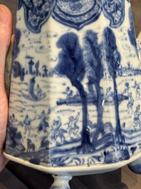 A rare Chinese blue and white 'Europa and the bull' coffeepot and cover, Kangxi