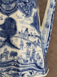 A rare Chinese blue and white 'Europa and the bull' coffeepot and cover, Kangxi