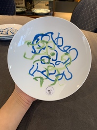Zao Wou Ki (1920-2013): A set of four porcelain plates for Bernardaud Limoges, in the original box, dated 2018
