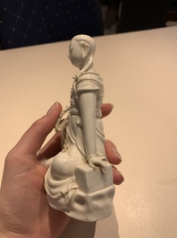 Two Chinese Dehua blanc de Chine figures of Guanyin, 19/20th C.