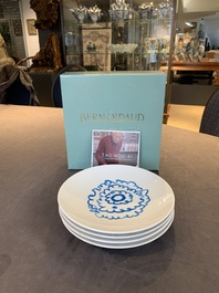 Zao Wou Ki (1920-2013): A set of four porcelain plates for Bernardaud Limoges, in the original box, dated 2018