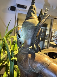 A very large Nepalese bronze sculpture of Manjusri, 19/20th C.