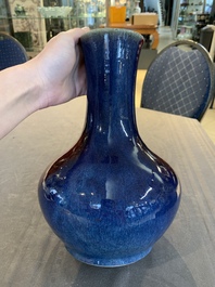 A Chinese flamb&eacute;-glazed bottle vase, 19th C.