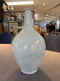 A pale celadon-glazed vase, a jar and a ewer, Asia, 19th C and later