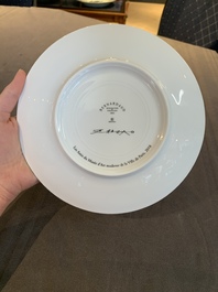 Zao Wou Ki (1920-2013): A set of four porcelain plates for Bernardaud Limoges, in the original box, dated 2018