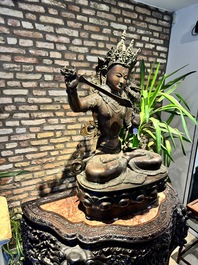A very large Nepalese bronze sculpture of Manjusri, 19/20th C.