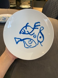 Zao Wou Ki (1920-2013): A set of four porcelain plates for Bernardaud Limoges, in the original box, dated 2018