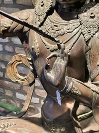 A very large Nepalese bronze sculpture of Manjusri, 19/20th C.