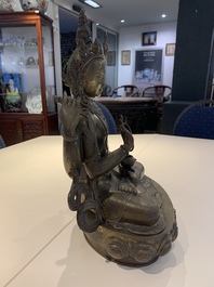 A large Nepalese bronze sculpture of Usnisavijaya, 20th C.