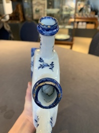 A fine and unusual blue and white Dutch Delft tulip vase, 18th C.