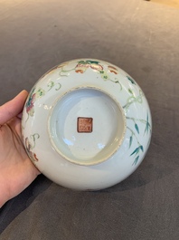 Two Chinese famille rose 'bamboo' and 'bitter gourd' bowls, Tongzhi mark and of the period