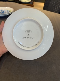 Zao Wou Ki (1920-2013): A set of four porcelain plates for Bernardaud Limoges, in the original box, dated 2018