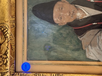 Jean Bouchaud (1891-1977): 'Abbot Monk Liao Ran 了然 of Qiongzhu Temple 筇竹寺', signed and dated 1925