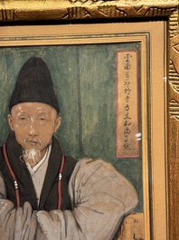 Jean Bouchaud (1891-1977): 'Abbot Monk Liao Ran 了然 of Qiongzhu Temple 筇竹寺', signed and dated 1925