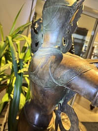 A very large Nepalese bronze sculpture of Manjusri, 19/20th C.