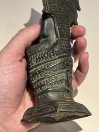 A Khmer bronze figure of Buddha Mucilinda, Angkor period, 12/13th C.