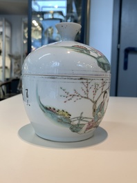 13 Chinese blue, white, famille rose, verte and qianjiang cai wares, 19/20th C.