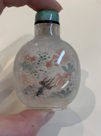 Five Chinese inside-painted glass snuff bottles, signed Ma Shaoxuan 馬少宣, Pu Ru 溥儒 and Ye Zhongsan 葉仲三, 20th C., one dated 1962