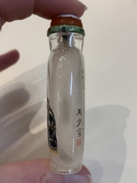Five Chinese inside-painted glass snuff bottles, signed Ma Shaoxuan 馬少宣, Pu Ru 溥儒 and Ye Zhongsan 葉仲三, 20th C., one dated 1962