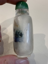 Five Chinese inside-painted glass snuff bottles, signed Ma Shaoxuan 馬少宣, Pu Ru 溥儒 and Ye Zhongsan 葉仲三, 20th C., one dated 1962