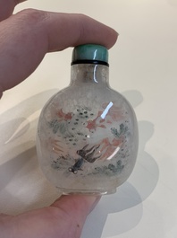 Five Chinese inside-painted glass snuff bottles, signed Ma Shaoxuan 馬少宣, Pu Ru 溥儒 and Ye Zhongsan 葉仲三, 20th C., one dated 1962