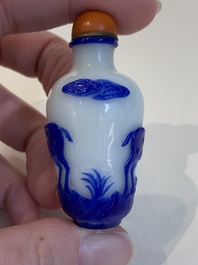 A collection of 14 Peking glass snuff bottles, 19/20th C.