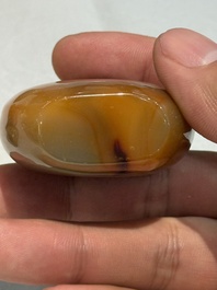 A collection of ten Chinese agate snuff bottles, 20th C.