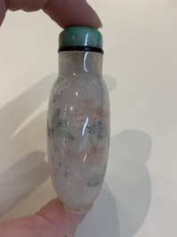 Five Chinese inside-painted glass snuff bottles, signed Ma Shaoxuan 馬少宣, Pu Ru 溥儒 and Ye Zhongsan 葉仲三, 20th C., one dated 1962