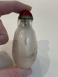 Five Chinese inside-painted glass snuff bottles, signed Ma Shaoxuan 馬少宣, Pu Ru 溥儒 and Ye Zhongsan 葉仲三, 20th C., one dated 1962