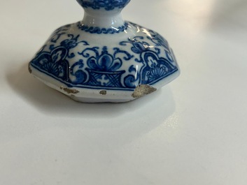 A rare blue and white Dutch Delft coffeepot, early 18th C.