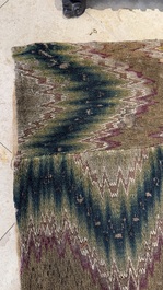 A large Italian woollen embroidered 'Bargello' or flame stitch wall hanging, 18th C.