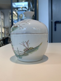 13 Chinese blue, white, famille rose, verte and qianjiang cai wares, 19/20th C.