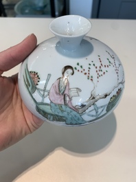 13 Chinese blue, white, famille rose, verte and qianjiang cai wares, 19/20th C.