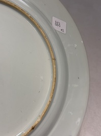 A pair of Chinese Imari-style 'landscape' dishes, Kangxi