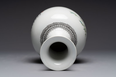 Six Chinese famille rose vases, 20th C.